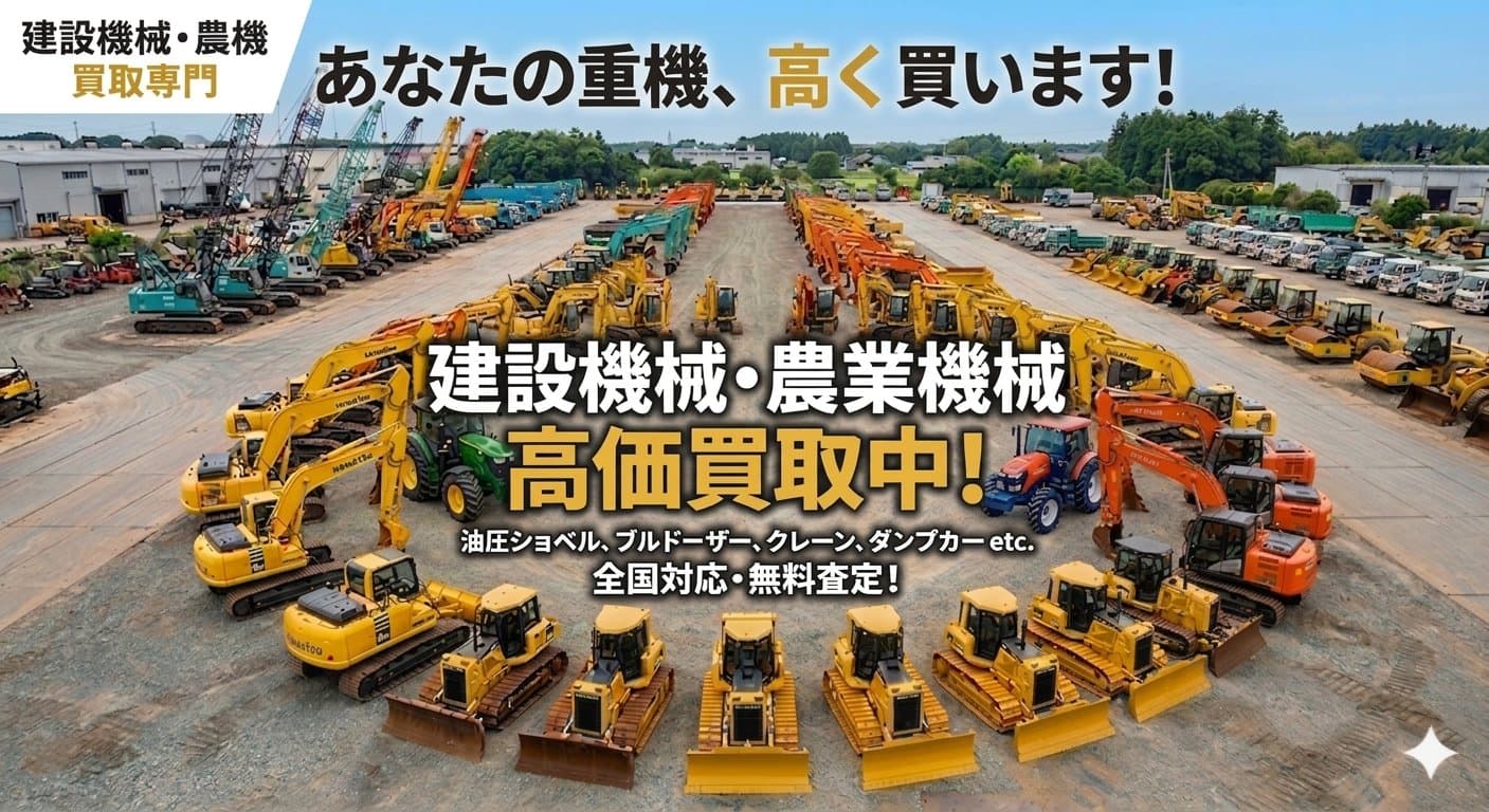 建設重機・農業機械の高価買取 サンキュウトレーディング 建機農機買取センター