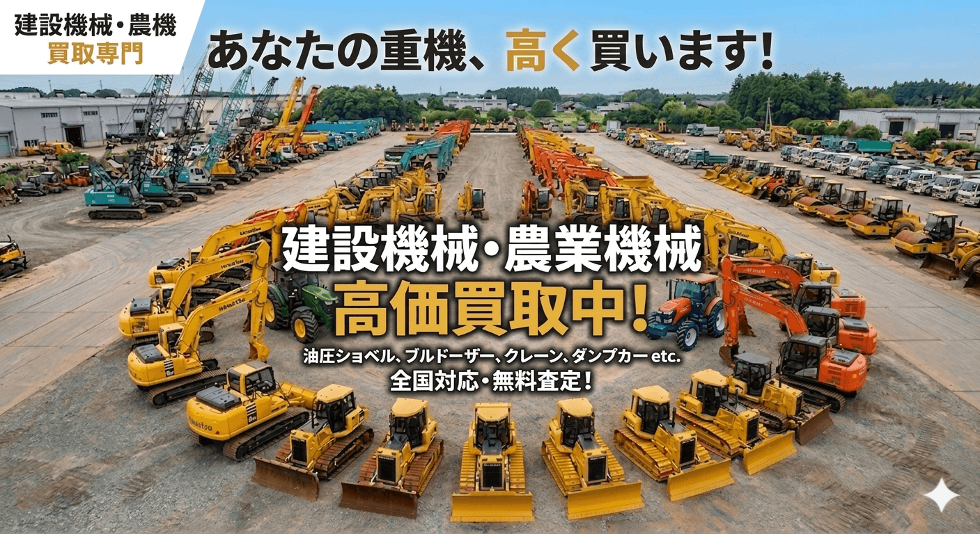 建設重機・農業機械の高価買取 サンキュウトレーディング 建機農機買取センター
